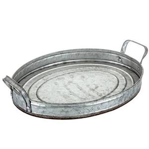 Bandeja de restaurante de Metal con acabado antiguo moderno más vendida Diseño ovalado elegante para servir comida - Product Image 2