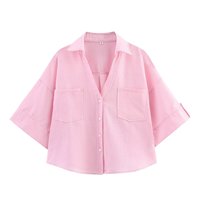 Chemise femme 100% coton chemisiers et chemises de printemps pour femme chemisier à manches longues pour femme