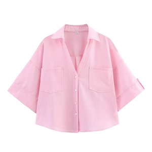Camisa de mujer 100% Algodón Blusas y camisas de primavera para mujer Blusa de manga larga para mujer - Product Image 5