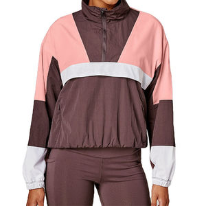 Ensemble de survêtement décontracté pour femmes, coupe-vent, couleur unie, veste zippée, shorts, 100% polyester, streetwear, séchage rapide, respirant - Product Image 2