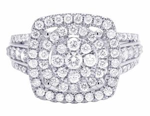 Lujo de alta calidad de compromiso S925 plata esterlina con moissanita redonda anillo de diamante completamente helado para mujer - Product Image 3