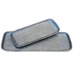 Ensemble de plateaux de service en métal martelé en gros, plateau rectangulaire en aluminium, plateaux décoratifs pour la maison, la cuisine, l'hôtel, la restauration - Product Image 1
