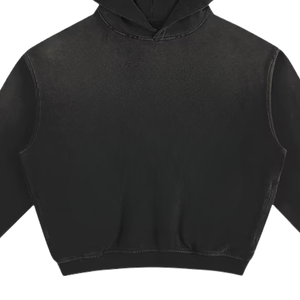 <b>Men</b> Distressed <b>Hoodie</b> Washed <b>Black</b> Oversized Pullover Fleece Cotton Hooded 100% <b>Plain</b> Streetwear Custom Logo Bulk Wholesales - Product Image 2