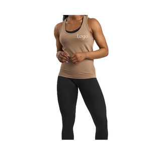 Último estilo de punto de talla grande de ajuste personalizado camiseta sin mangas musculosa para mujer 85% poliéster 15% Spandex logotipo personalizado mujeres Jogging Wear - Product Image 2