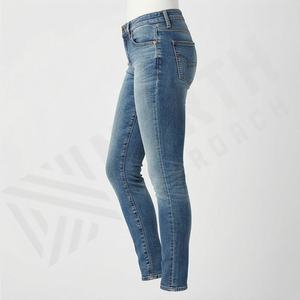 High Quality Customizable Women Customized Color <b>Denim</b> Flat Front Style Jeans Streetwear Crossover Wide Ripped Design <b>Trousers</b> - Product Image 3