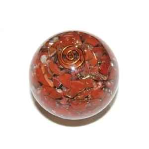 Vente en gros de sphère d'orgone unakite boule de guérison énergétique en cristal faite à la main bobine de cuivre mascotte de pierres précieuses pour la méditation Reiki Home Decor - Product Image 3