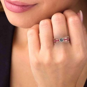 แหวนหมั้นเพชรแบบบิดเกลียวสีโรสโกลด์925สเตอริงสำหรับผู้หญิงแหวนแต่งงานสุดหรูสีชมพูแฟชั่น - Product Image 3