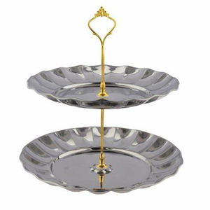 พรีเมี่ยมคุณภาพใหม่สไตล์การออกแบบเงินสําเร็จรูปเค้กขาตั้งจานงานแต่งงานโต๊ะตกแต่งเค้กขาตั้งที่ดีที่สุดราคา - Product Image 4