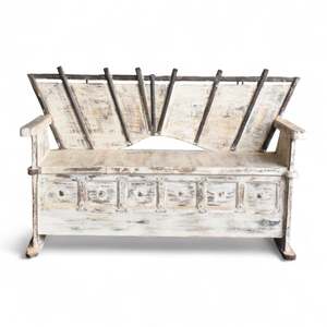Vintage White Rustic <b>Sofa</b> for Home Furniture in Living Room Made of Wood - Product Image 3