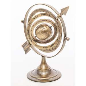 Globo Terráqueo Antiguo de Metal, Decoración de Mesa, Artesanía Metálica para Oficina y Hogar - Product Image 4