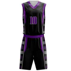 Ensemble de maillots de basket-ball personnalisés avec logo d'équipe avec tissu évacuant l'humidité à séchage rapide impression personnalisée en gros pour les joueurs - Product Image 4