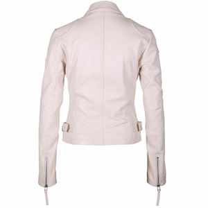 Chaqueta de invierno de cuero genuino dividido para mujer con logotipo personalizado Patrón sólido Cierre de botón Tela de lona transpirable - Product Image 2