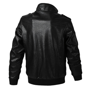 Chaqueta con capucha de motorista para hombre de talla grande 4XL para otoño e invierno, chaqueta de cuero PU extraíble de talla grande para hombre - Product Image 3