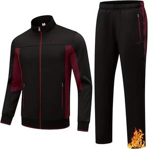 Conjuntos de 2 piezas con forro polar para hombre de alta calidad, trajes informales para correr de invierno, chándales, chándales - Product Image 1