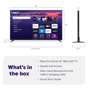 75-Inch Mini-LED Smart Television Ultra HD Flat Screen with 120Hz Refresh Rate QLED <b>Backlight</b> WebOS System - Product Image 5
