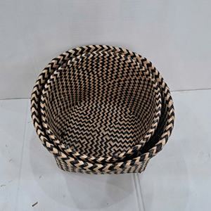 Meilleures ventes de panier de rangement en jonc de mer en bambou avec doublure - Product Image 5