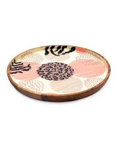 ชามไม้เคลือบทรงกลมขนาดใหญ่ทำด้วยมือชามเสิร์ฟสลัดไม้มะม่วงดีไซน์ใหม่ล่าสุดพร้อมลายดอกไม้เคลือบ - Product Image 4