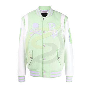 Chaqueta de invierno hecha a medida para hombre, nuevos diseños de moda con estilo de letras de chenilla bordadas - Product Image 2