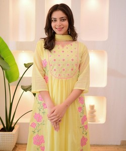 ผ้าไหมพาราพาราพาราปักลายพื้นเสื้อใส่ทำงานสวมใส่สบายๆของ Dupatta - Product Image 3
