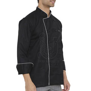 Chaqueta de Chef Personalizada de Algodón de Manga Larga para Hombre con Logotipo Impreso, Cierre de Botones, Servicio OEM, Precio de Fábrica para Restaurantes y Cocinas - Product Image 5