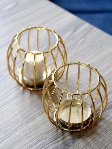 Mejor diseño Metal vela té luz titular oro para el hogar boda Navidad decoración a bajo precio - Product Image 3