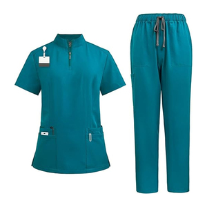 Le personnel hospitalier frotte les ensembles d'uniformes en gros | Anti-rides de qualité supérieure à bas quantité minimale de commande personnalisé - Product Image 1