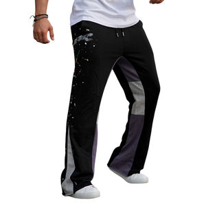 Splatter Stained Stacked Loose Baggy <b>Mens</b> Pants | Flare Sweat Pants <b>Men</b> - Product Image 5