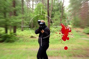 Aquarelle moderne personnalisée Paint Ball Player conçoit la bannière sur la base de toile - Product Image 3