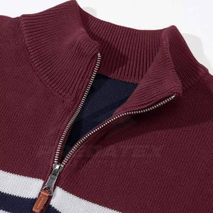 Suéter de cremallera de cuarto de mezcla de algodón de alta calidad personalizado suéter cómodo informal ligero para adultos - Product Image 5