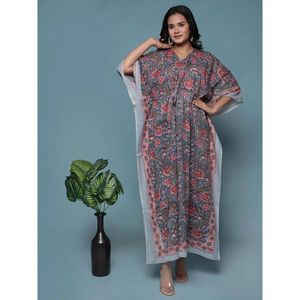 Free Size Hand Block Printed Long <b>Kaftan</b> - Product Image 4