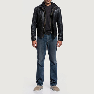 Meilleur prix, veste en cuir à capuche de qualité, veste en cuir personnalisée pour hommes, veste en cuir à la mode au Pakistan - Product Image 3