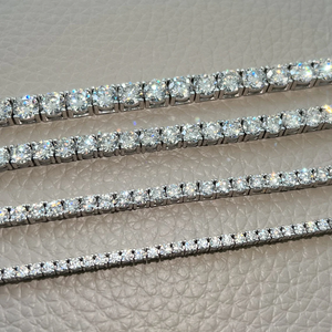 Cadena de tenis de diamante de moissanita de 5mm de plata sólida cubana de Hip Hop unisex, compromiso de boda, certificado IGI, personalizable - Product Image 3