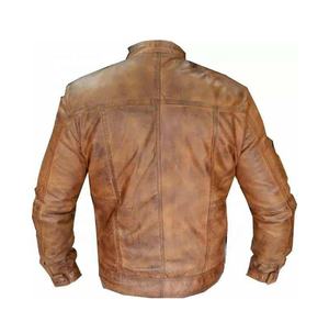 Chaqueta de Cuero Marrón de Alta Calidad para Hombre, Estilo Bomber, Cuello Alto, Personalizable, para Todas las Temporadas, Impermeable, Estilo Urbano, para Invierno - Product Image 2