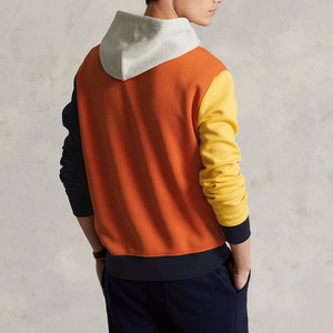 Haute qualité 100% coton noël Colorblock Double tricot hommes à capuche séchage rapide brodé Logo 400gsm hiver blanc sweat - Product Image 3