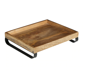 AK <b>Brass</b> Modern Style Wooden Serving Tray in Natural Wood Color with Metal bunny Handle For Kitchenware <b>Ornaments</b> / Dining Table - Product Image 5