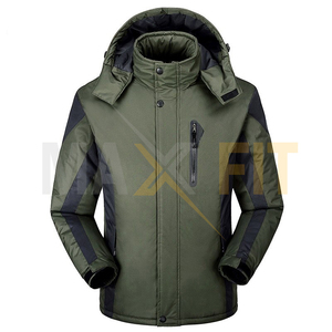 Abrigo deportivo de invierno MAXFIT ENTERPRISES para hombre, chaqueta impermeable de lona con cuello levantado de lana interior para senderismo y acampada al aire libre - Product Image 4