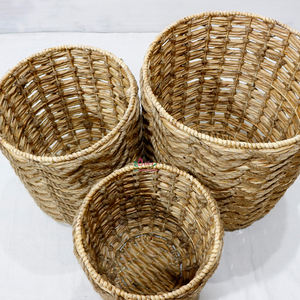 Artex Dong Thap Natural Handwoven Water Hyacinth <b>Storage</b> <b>Baskets</b> <b>Wicker</b> Organizer Box for Home Living and Kitchen Use - Product Image 4