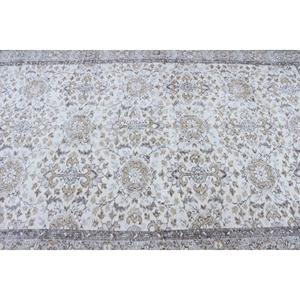 Tapis turc vintage 5,4x8,8 pieds, grand tapis en laine rayé blanc - Product Image 5