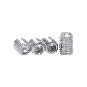 Tornillo de fijación hexagonal de acero inoxidable 304 316L, tornillo de máquina sin cabeza con punta cónica 916K, tornillo de cabeza plana moleteada, rosca fina y gruesa - Product Image 1