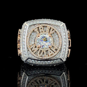 วงแหวนสไตล์ฮิปฮอป925สีเงินสเตอร์ลิงสำหรับทั้งชายและหญิงมีความชัดเจนในแล็บใหม่เป็นประกาย - Product Image 5