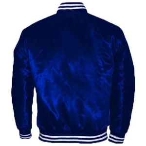 Chaqueta Bomber de satén real dorada Vintage personalizada de alta calidad para hombre de talla grande nueva condición lana Chenille bordado Logos lona - Product Image 3