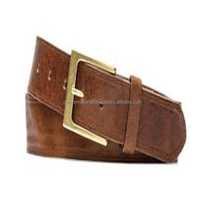 เข็มขัดหนังลำลองสำหรับผู้ชายเข็มขัดหนังแท้สีน้ำตาลแบบคลาสสิกหัวเข็มขัดทองเหลืองหมุดเดียวออกแบบได้ตามต้องการทุกขนาด - Product Image 2