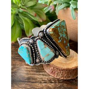Shawn Cayatineto Royston Turquoise & Sterling <b>Silver</b> Fashion <b>Cuff</b> <b>Bracelet</b> - Product Image 3