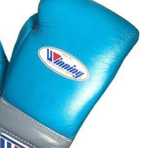 Gants de boxe à lacets Winning Bleu ciel Gris Cuir véritable Gants de boxe professionnels pour l'entraînement et le sparring 8oz 10oz 12oz 14oz 16oz - Product Image 6
