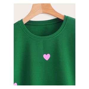 Women's Unique Design <b>Heart</b> Shape Printing Fleece <b>Sweatshirts</b> Durable New Fashion Clothing Made Polyester Cotton Autumn Winter - Product Image 4