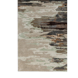 พรมขนสัตว์ผสมวิสโคสทอมือลายกราฟิกทรงสี่เหลี่ยมผืนผ้า รุ่น TNQ-4305 ยี่ห้อ Genesis Green สำหรับตกแต่งบ้านและทางเดิน พรมขนฟู ZA Jaipur Rugs - Product Image 4