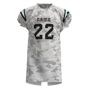 Maillot de football américain authentique unisexe en polyester respirant gris à motif personnalisé par sublimation OEM ODM - Product Image 1