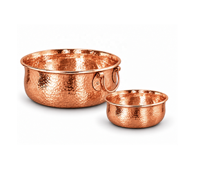 Juego de 2 Cuencos de Cobre Martillado para Manicura, Estilo Clásico, Acabado Pulido, Marca NJ - Product Image 1