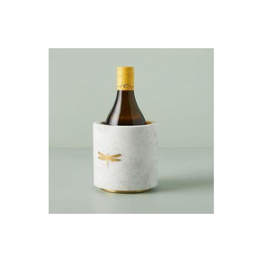 Porte-bouteille de vin en marbre Refroidisseur de bière Seau à champagne adapté aux fêtes et aux bars Base en bois Offre Spéciale de petite taille - Product Image 2