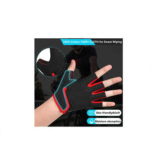 Guantes de Ciclismo de Medio Dedo, Hechos a Medida, Resistentes, de Cuero/Malla/Poliéster, Ecológicos y Transpirables, Venta al Por Mayor - Product Image 3